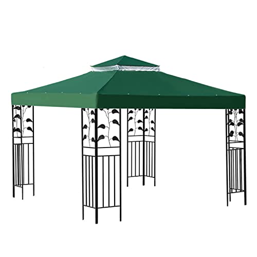 Pavillon Ersatzdach 3x3 Wasserdicht, Sonnenschutz Doppeldach Schutzhaube, Ersatzbezug Pavillonabdeckung 200g/m² (Farbe : Grün) von frides