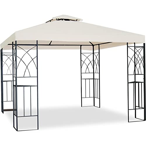 Pavillondach Ersatzdach 3 X 3 M, Pavillon Ersatzdach Wasserdicht Für Metallpavillon Gartenpavillon Partyzelt Gartenzelt Polyester 200g/m² (Farbe : Weiß, Size : 2-Tier) von frides