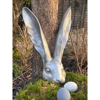 Frühlingsdeko/Osterdeko Hasenkopf Silber von friedaswelt