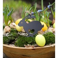 Frühlingsdeko Schwarzer Hase/Osterdeko Metall von friedaswelt