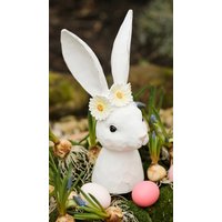 Hasenmädchen Daisy/Hasenkopf Weiß Frühlingsdeko Osterdeko 15x15x30cm von friedaswelt