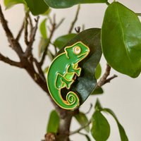 Chameleon Planzen Accessoire Als Pin Mit Magnet - Friends For Plants von friendsforplants