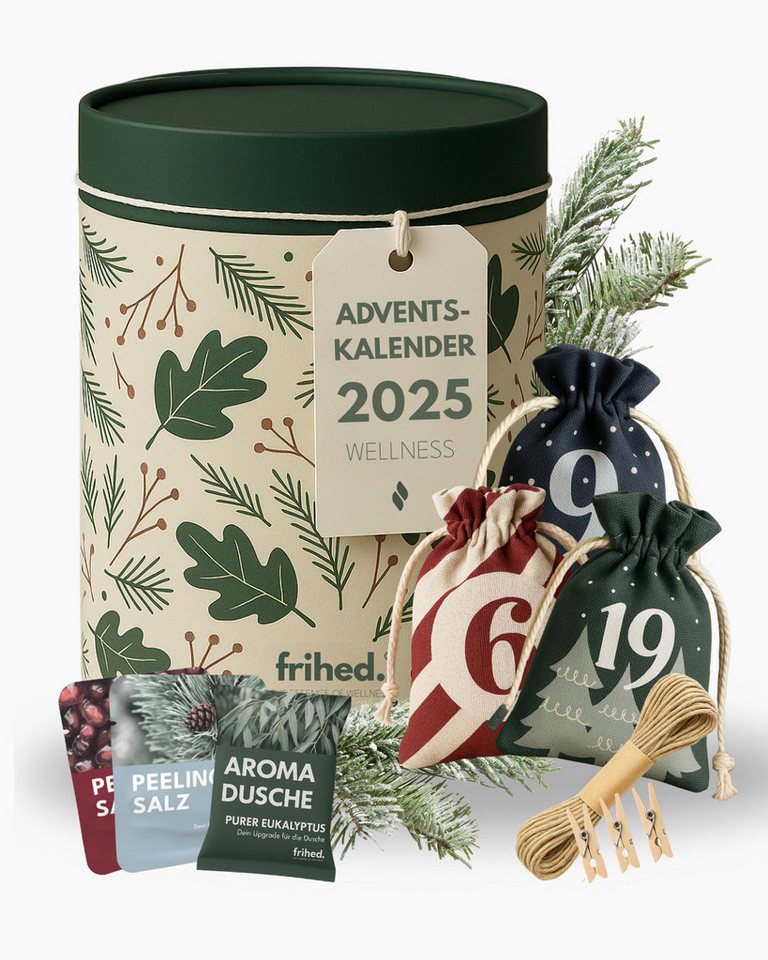 frihed. Nordic Wear Adventskalender Wellness & Sauna - Peelingsalze & Duschbomben für Entspannung von frihed. Nordic Wear