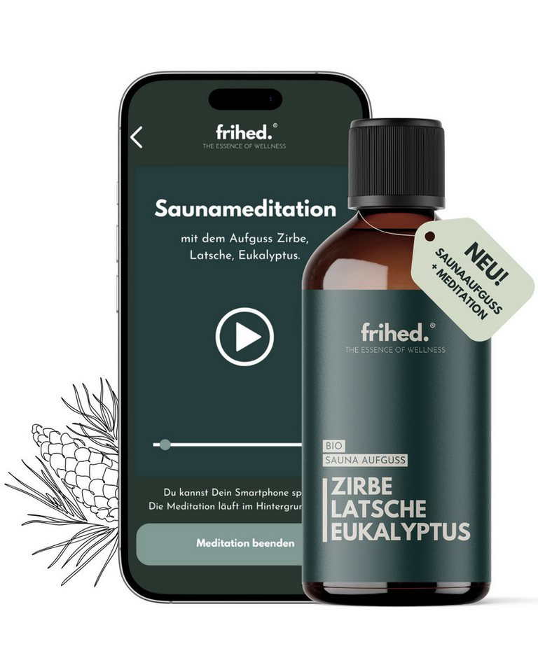 frihed. Nordic Wear Aufgusskonzentrat Bio Saunaaufguss mit App Meditation - langanhaltender Duft, 100 ml von frihed. Nordic Wear