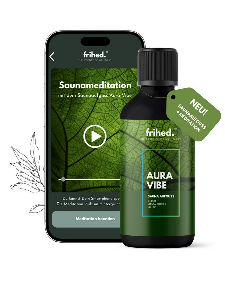 frihed. Nordic Wear Aufgusskonzentrat Saunaaufguss mit App Meditation - langanhaltender Duft, 100 ml von frihed. Nordic Wear
