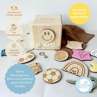 Austauschbare 3D-Spardose Mit Namen Für Kinder - Perfektes Geschenk Zur Geburt, Taufe Oder Geburtstag, Individuelles Design | Frillydesigns von frillydesignsshop
