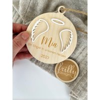 Engelsflügel Erinnerung Kugeln Sternenkind Personalisierte Names Mit 3D Flügel, Zur Trauer | Frilly Designs von frillydesignsshop