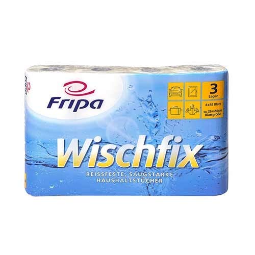 32 Küchenrollen 3-lagig, Wischfix weiß, 51 Blatt pro Rolle von fripa