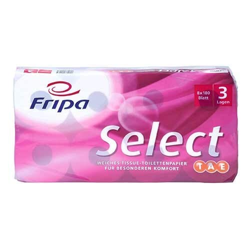 48 Toilettenpapier 3-lagig, Select TAE hochweiß, 180 Blatt pro Rolle von fripa