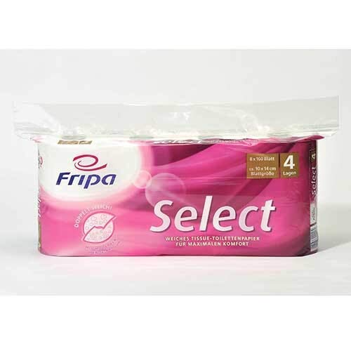 48 Toilettenpapier 4-lagig, Select hochweiß, 160 Blatt pro Rolle von fripa