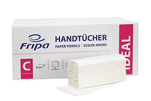 Fripa Ideal Falthandtuchpapier, hochweiß, 25 x 33 cm, 1-lagig, 156 Blatt/Pack, 20 Pack/VE, 28VE/Palette von fripa