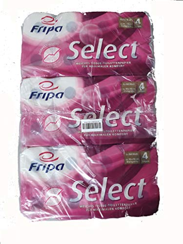 Fripa Toilettenpapier 4-lagig,"Select" hochweiß, 48 Rollen -160 Blatt pro Rolle von fripa