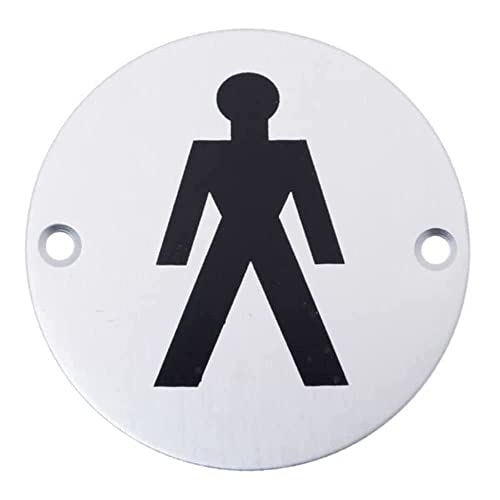 Männliches Symbol, Aluminium, 76 mm, Schild mit Befestigungen von frisco (u.k.) sales limited