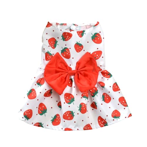 Niedliches bedrucktes Kaninchen-Kleidung für den Sommer, Haustierkleider mit Schleife für Katzen, Kaninchen, Kleintiere, Kleidung, Outfit, Hasenkleid, Haustierbedarf von frissin