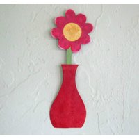 Blumen Kunst Metall Wand Blume Skulptur Mutter Geschenk Rot Rosa Original Küche Badezimmer Wandkunst 100 X 230 cm Sofort Lieferbar von frivoloustendencies