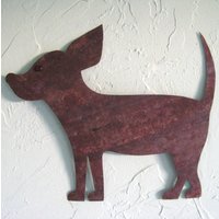 Recyceltes Metall Chihuahua Wandbild Verrostete Hundeskulptur | 11x14 Recyceltes Metall Chihuahua Wandbild Verrostete Hundeskulptur | 11x14 von frivoloustendencies