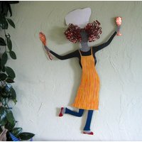 Große Metallkoch-Wandkunst Wunderliche Tanzende Damenskulptur | 19x31 Große Metallkoch-Wandkunst Wunderliche Tanzende Damenskulptur | 19x31 von frivoloustendencies