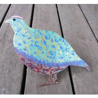 Upcycled Metal Rebhuhn Weihnachtsbaumspitze Handbemalte Metallkunst Upcycled Metal Rebhuhn Weihnachtsbaumspitze Handbemalte Metallkunst von frivoloustendencies