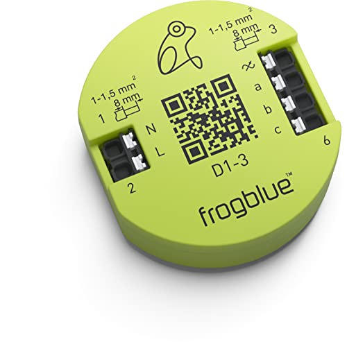 frogblue Dimmer - frogDim1-3 - Multifunktionaler 1-Kanal Dimm-Aktor mit 1 Ausgang zum smarten Dimmen/Schalten von Licht und mit 3 Eingängen zur Abfrage von Tastern und Schaltern (110-240 V~) von frogblue