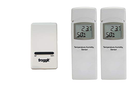 froggit DP1500 Wi-Fi Wetterserver Funk Wetterstation USB Dongle inkl. 2 Thermo-Hygrometer Funksensor von froggit