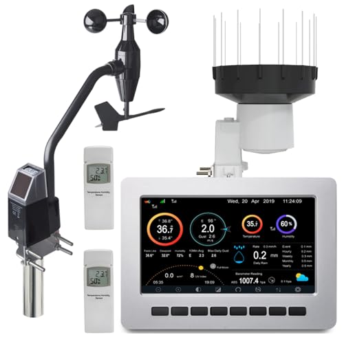 froggit HP1000SE PRO Single Sensor Edition (HP1000SE PRO Display inkl. Innensensor + DP40 + DP80 PRO + DP300) Wi-Fi Internet Funkwetterstation von froggit