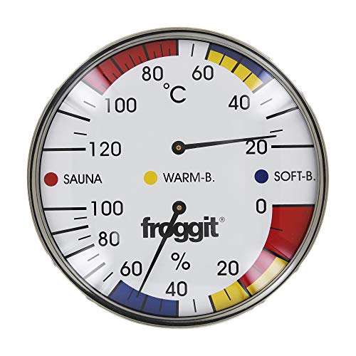 froggit XXL Saunathermometer 16cm Edelstahl Temperatur Luftfeuchte von froggit