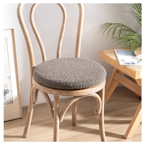 Rundes Stuhlkissen aus Memory Foam, 4,5 cm dickes Sitzkissen & Bodenkissen mit rutschfester Unterseite, Outdoor Sitzpolster für Gartenstuhl(Brown,50cm Set of 6) von frstrery