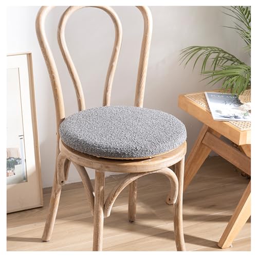 Rundes Stuhlkissen aus Memory Foam, 4,5 cm dickes Sitzkissen & Bodenkissen mit rutschfester Unterseite, Outdoor Sitzpolster für Gartenstuhl(Gray,50cm Set of 8) von frstrery