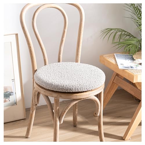 Rundes Stuhlkissen aus Memory Foam, 4,5 cm dickes Sitzkissen & Bodenkissen mit rutschfester Unterseite, Outdoor Sitzpolster für Gartenstuhl(Light Gray,50cm Set of 8) von frstrery