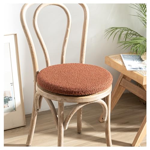 Rundes Stuhlkissen aus Memory Foam, 4,5 cm dickes Sitzkissen & Bodenkissen mit rutschfester Unterseite, Outdoor Sitzpolster für Gartenstuhl(Orange,35cm Set of 4) von frstrery