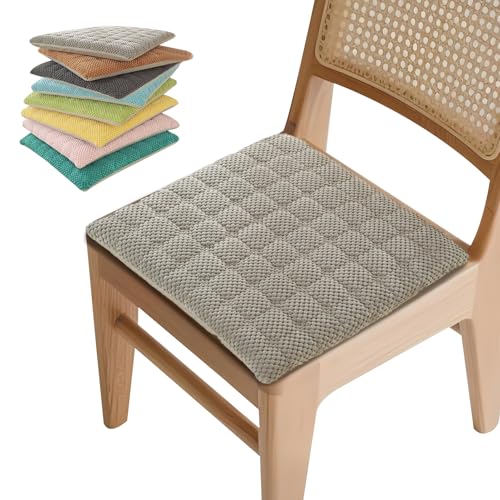 Stuhlkissen Quadratische Cord Sitzkissen, Sitzpolster für Gartenstuhl Stühle, Sitzauflage Stuhl mit Reißverschluss für Indoor Küche Outdoor(Hellgrau,30 x 30cm 1er Set) von frstrery