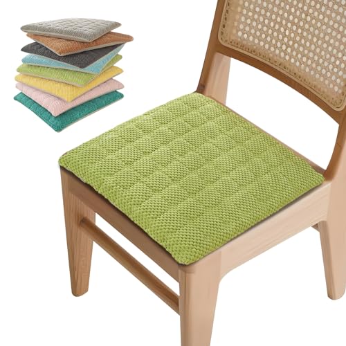 Stuhlkissen Quadratische Cord Sitzkissen, Sitzpolster für Gartenstuhl Stühle, Sitzauflage Stuhl mit Reißverschluss für Indoor Küche Outdoor(Hellgrün,30 x 30cm 1er Set) von frstrery