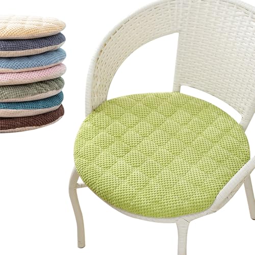 frstrery Sitzkissen Rund 35 cm, Cordstoff Stuhlkissen 2er Set, Outdoor/Indoor Sitzauflage mit Reißverschluss, Rutschfestes Sitzpolster für Stuhl, Esszimmer, Küche, Garten von frstrery