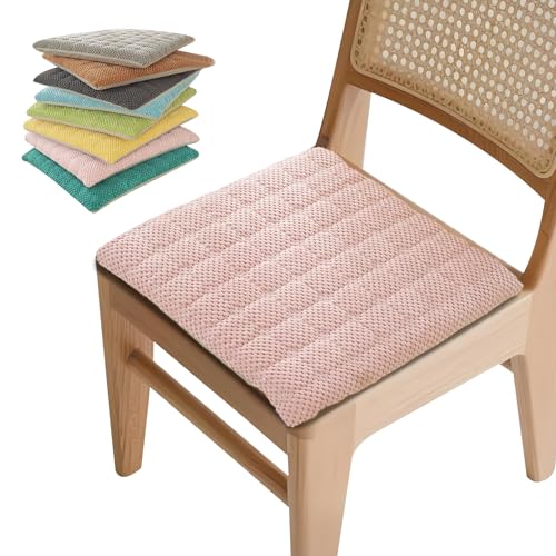 frstrery Stuhlkissen Quadratische Cord Sitzkissen, Sitzpolster für Gartenstuhl Stühle, Sitzauflage Stuhl mit Reißverschluss für Indoor Küche Outdoor(Rosa,30 x 30cm 2er Set) von frstrery