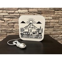 Led Lampe "Camping Liebe" Wohnwagen - Wohnmobil Liebe Stimmungslicht Geschenk Natur Dekolicht Ambiente Deko Party Licht Usb von fruhnARTdesign