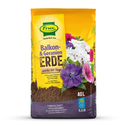 Frux Balkonblumen- & Geranienerde - mit extra Eisen, 40l, Balkonblumenerde, Blumenerde, Balkonerde, Geranienerde von frux