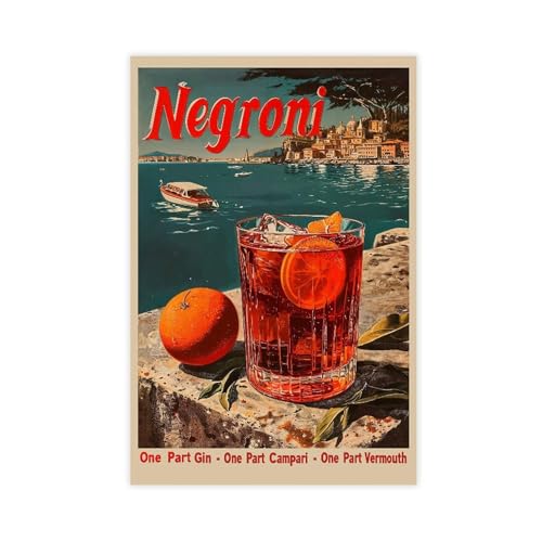 fsgfod Klassisches Negroni-Cocktail-Poster, Leinwand, Poster, Schlafzimmer, Dekoration, Landschaft, Büro, Raumdekoration, Geschenk, 50 x 75 cm fsgfod Klassisches Negroni-Cocktail-Poster, Leinwand, Poster, Schlafzimmer, Dekoration, Landschaft, Büro, Raumdekoration, Geschenk, 50 x 75 cm von fsgfod
