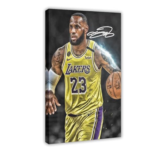 Poster auf Leinwand, Motiv: Lebron James Los Angeles Lakers, Wandkunst, Dekordruck, Gemälde für Wohnzimmer, Schlafzimmer, Dekoration, 30 x 45 cm von fshsxver