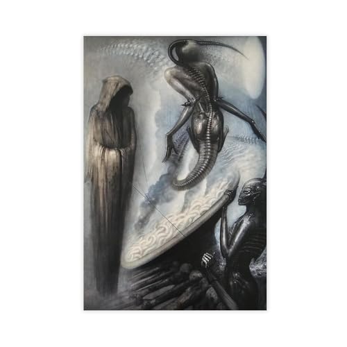 fshsxver HR Giger, Der Magier Leinwand-Poster, Schlafzimmerdekoration, Landschaft, Büro, Raumdekoration, Geschenk, 60 x 90 cm von fshsxver