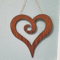 Rustikales Swirl Herz-Wand-Dekor Recyceltes Stahl Benutzerdefinierte Herz von fttdesign