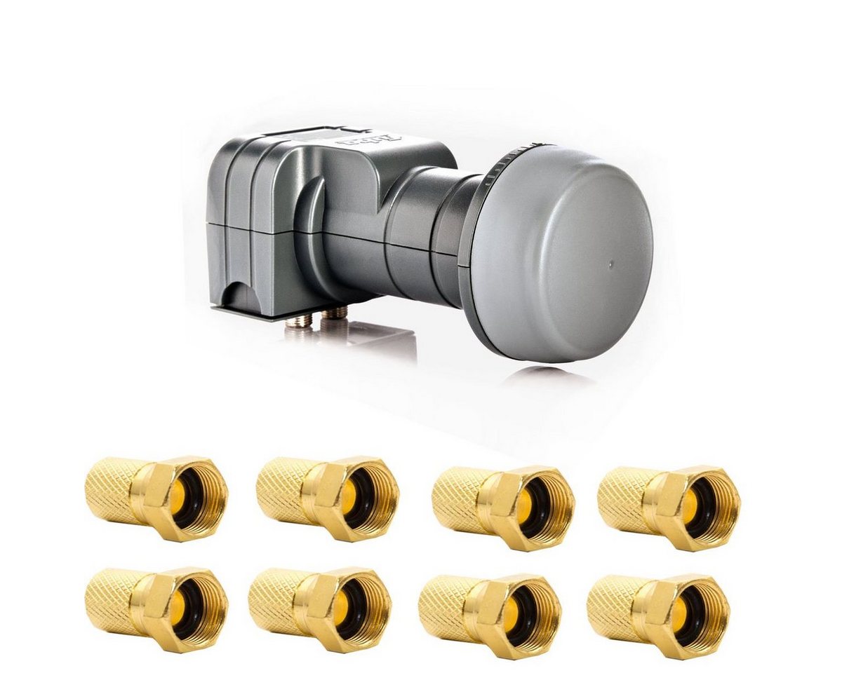 fuba Fuba DEK 217 Twin-LNB mit 8x F-Stecker 4K UHD LTE Filter 2 Teilnehmer Monoblock-LNB von fuba