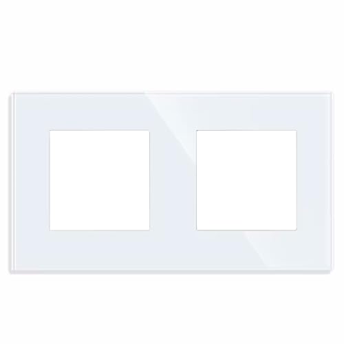 2er Glas Rahmen für Steckdose Schalter, Schuko Einzelsteckdose Wandsteckdose Steckdose 86x86mm EU-Standard | weiß - Rahmen 2er 2er Glas Rahmen für Steckdose Schalter, Schuko Einzelsteckdose Wandsteckdose Steckdose 86x86mm EU-Standard | weiß - Rahmen 2er von fuchswerk