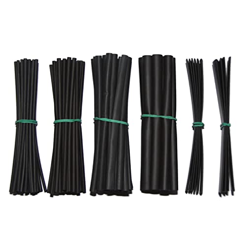 Schrumpfschlauch 100 Stück Set - Kabel Schlauch Isolierung | schwarz von fuchswerk