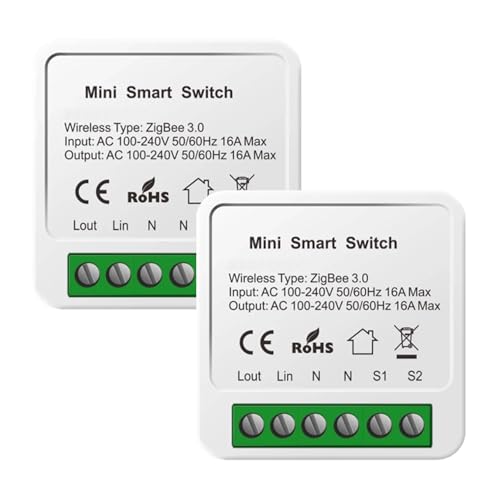 ZigBee Funk Empfänger - Wandschalter Lichtschalter mit Empfänger - 30M Reichweite | 2x Schalter von fuchswerk