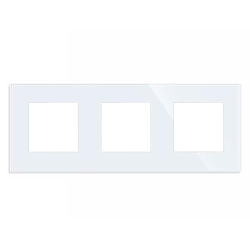 fuchswerk 3er Glas Rahmen für Steckdose Schalter, Schuko Einzelsteckdose Wandsteckdose Steckdose 86x86mm EU-Standard | weiß - Rahmen 3er fuchswerk 3er Glas Rahmen für Steckdose Schalter, Schuko Einzelsteckdose Wandsteckdose Steckdose 86x86mm EU-Standard | weiß - Rahmen 3er von fuchswerk