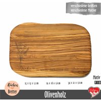 Frühstücksbrett Aus Olivenholz Mit Persönlicher Gravur| Personsalisiertes Olivenholzbrett von fuerdichvonherzen