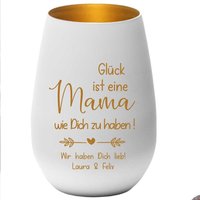 Individuell Graviertes Glas Windlicht | Personalisiertes Geschenk Für Mama Muttertagsgeschenk von fuerdichvonherzen