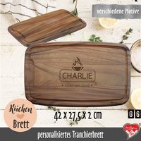 Personalisierte Tranchierbrett Aus Dunklem Holz; Grillbrett Mit Logogravur; Personalisierte Tranchierbrett Aus Dunklem Holz; Grillbrett Mit Logogravur; von fuerdichvonherzen