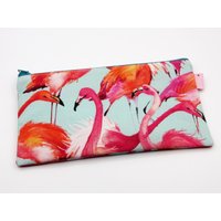 Flamingo Stiftemäppchen Hellblau Pink Federmäppchen Paradies Vögel von fuersherz