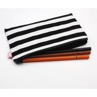 Große Streifen Stiftemäppchen Schwarz Weiß Federmäppchen Etui von fuersherz